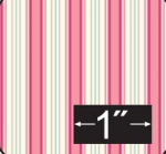 Cherry Stripe Cotton Fabric Half Inch Scale