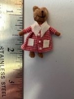 Tiny Bear Doll Red Check